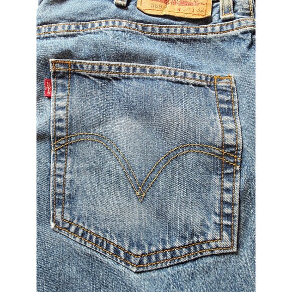 Levis 569 Loose Straight Mens Jeans Size 38X32 Blue Denim - Picture 4 of 7